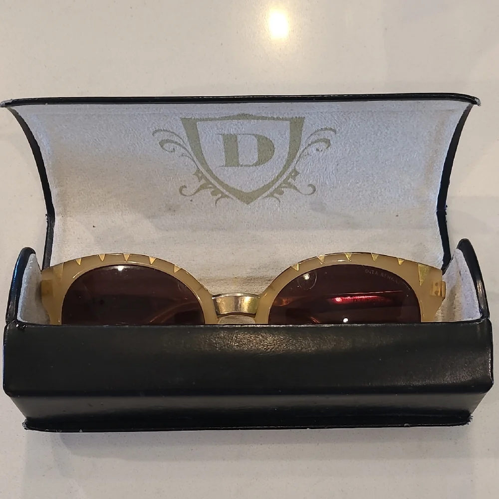 Vintage DITA Gold Bengal Sunglasses With Case